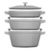 Staub Stackable Cocotte, Braiser, And Grill Pan With Lid | Graphite Grey -Kitchen Utensils 1010767 1