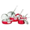 Viking Multi Ply Stainless 11-Piece Cookware Set | Red -Kitchen Utensils 71h9arbozal. ac sl1500