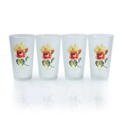 Fiesta® 16oz Cooler Glassware (Set Of 4) | Frosted Floral Bouquet