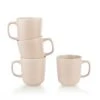 Everything Kitchens Modern Colorful Neutrals - Rippled 12oz Mugs (Set Of 4) - Glazed | Blush Pink -Kitchen Utensils kx tmg pk 2