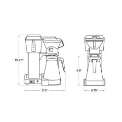Moccamaster KBT Manual-Adjust Drip-Stop Coffee Maker (40 Oz Thermal Carafe) | Stone Grey -Kitchen Utensils mm brewermeasures kbt v4 800x 2