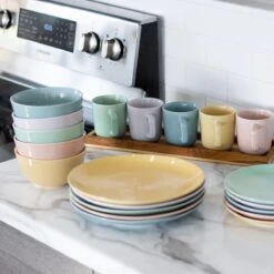 Everything Kitchens Modern Colorful Neutrals - Rippled 12oz Mugs (Set Of 4) - Glazed | Blush Pink 8 Everything Kitchens Modern Colorful Neutrals - Rippled 12oz Mugs (Set Of 4) - Glazed | Blush Pink -Kitchen Utensils modern ripple glazed squares 0009 dsc0086