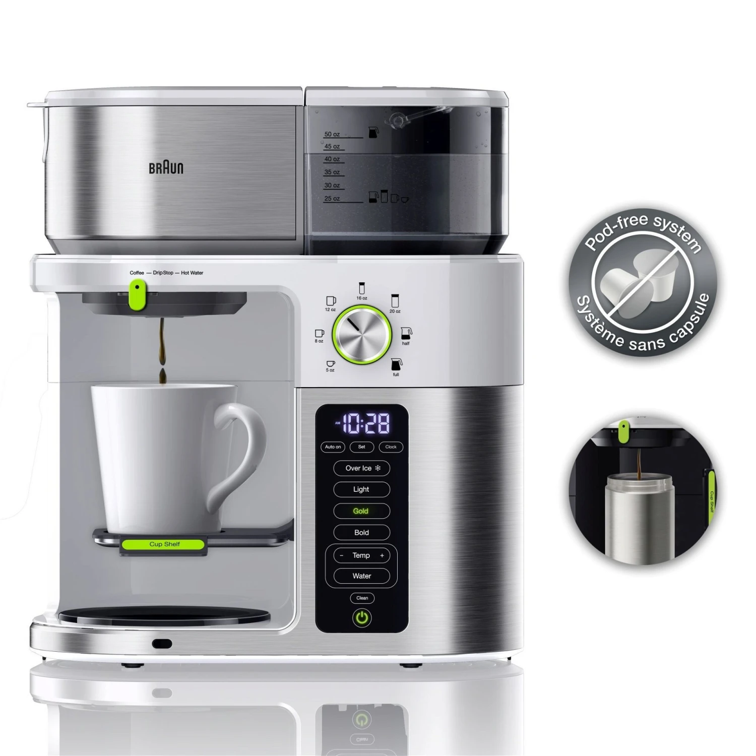 Braun MultiServe Coffee Machine & Hot Water | White 5 Braun MultiServe Coffee Machine & Hot Water | White - Image 3