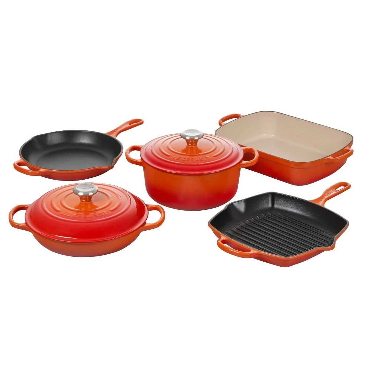 Le Creuset 7-Piece Signature Cookware Set | Flame Orange 3 Le Creuset 7-Piece Signature Cookware Set | Flame Orange
